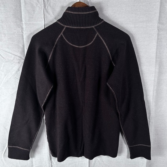 The North Face Mens Brown Wool Blend 1/4 Zip Pullover Sweater Size Medium 751 - Picture 3 of 7